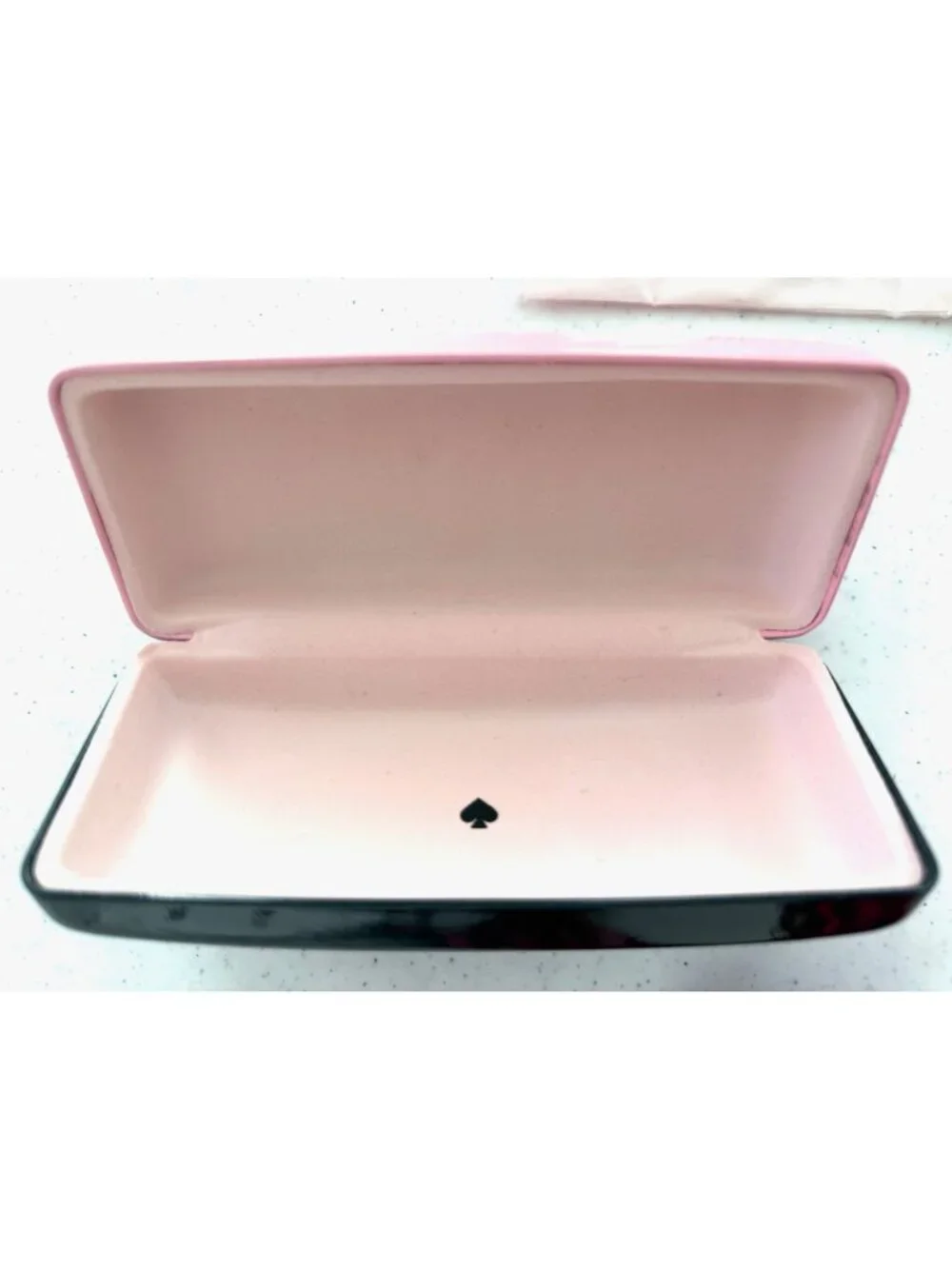 Kate Spade Pink & Green Clamshell Eyeglass Case with cloth